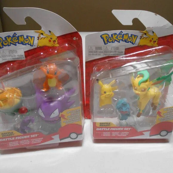 NEW 2 PACKS 3 EACH POKEMON BATTLE FIGURE SETS PIKACHU WYNAUT LEAFON APPLETUN 🎁 - Picture 2 of 9